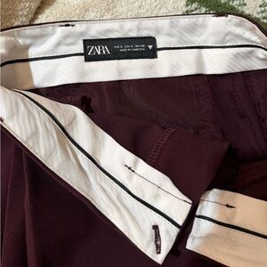 Zara Deep Burgundy Shirt with White Trim